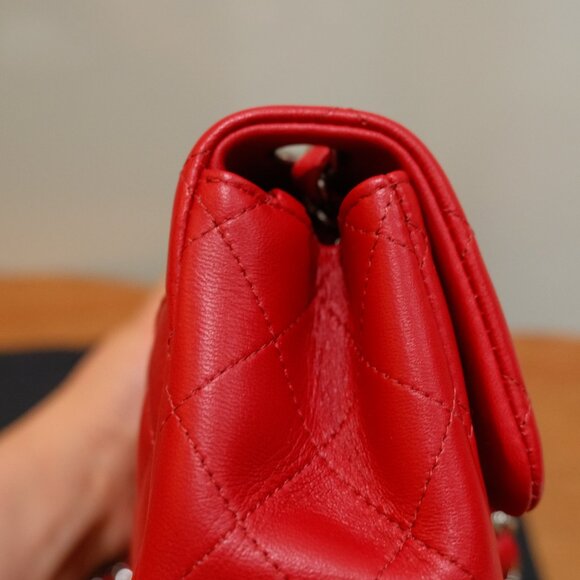 Chanel Quilted Lambskin Mini Square Flap Red NWT - Picture 3 of 16